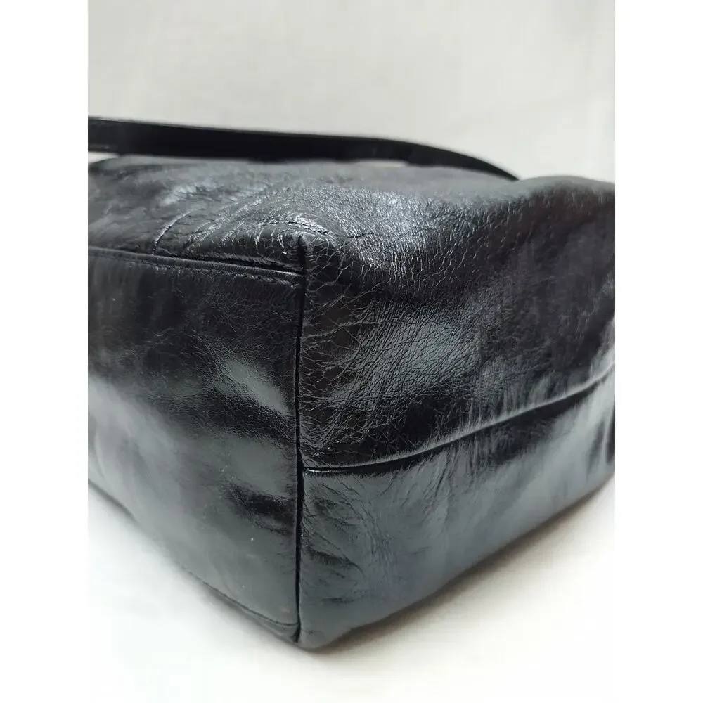 HOBO Black Leather Double Handles Shoulder Bag